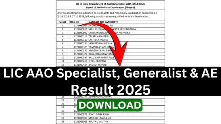 LIC AAO Specialist, Generalist & AE Mains Result 2026 [OUT]